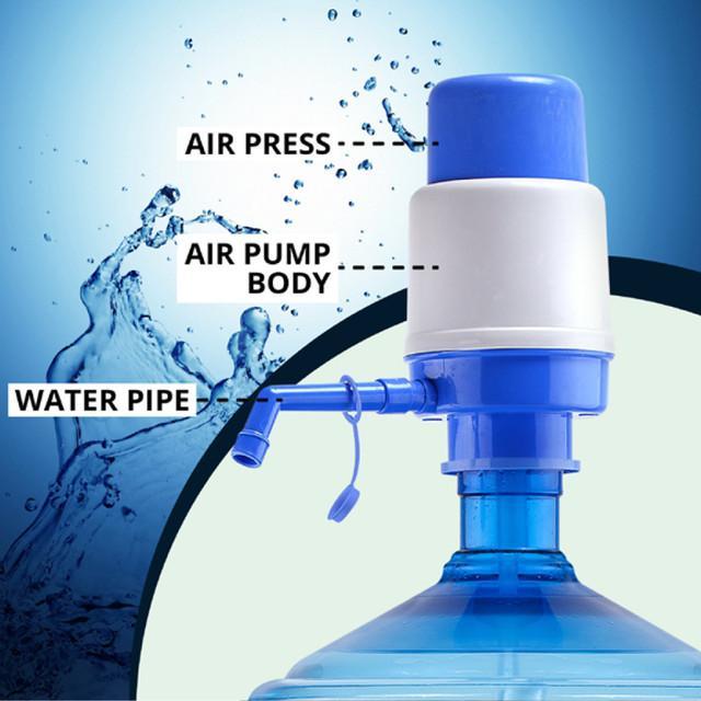 Blue Manual Water Pump for Kitchen, ABS Plastic, Leak-Proof