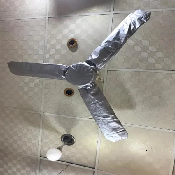 Ceiling Fan Covers with Motor Cover Dustproof, Heatproof, Waterproof, 4 Pcs, Grey, Easy to Install